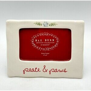 Rae Dunn Artisan Collection by Magenta Dog 4x6 Photo Frame Peace and Paws